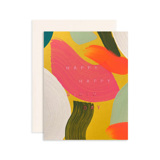 Happy Happy Birthday Gem Painted Card