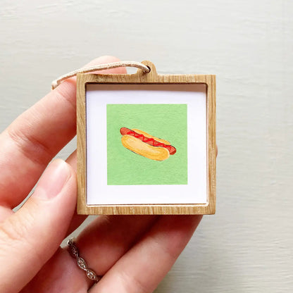 Hot Dog Mini 1" Framed Art Print