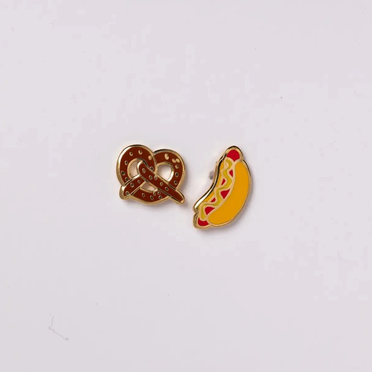 Hot Dog & Pretzel Stud Earrings