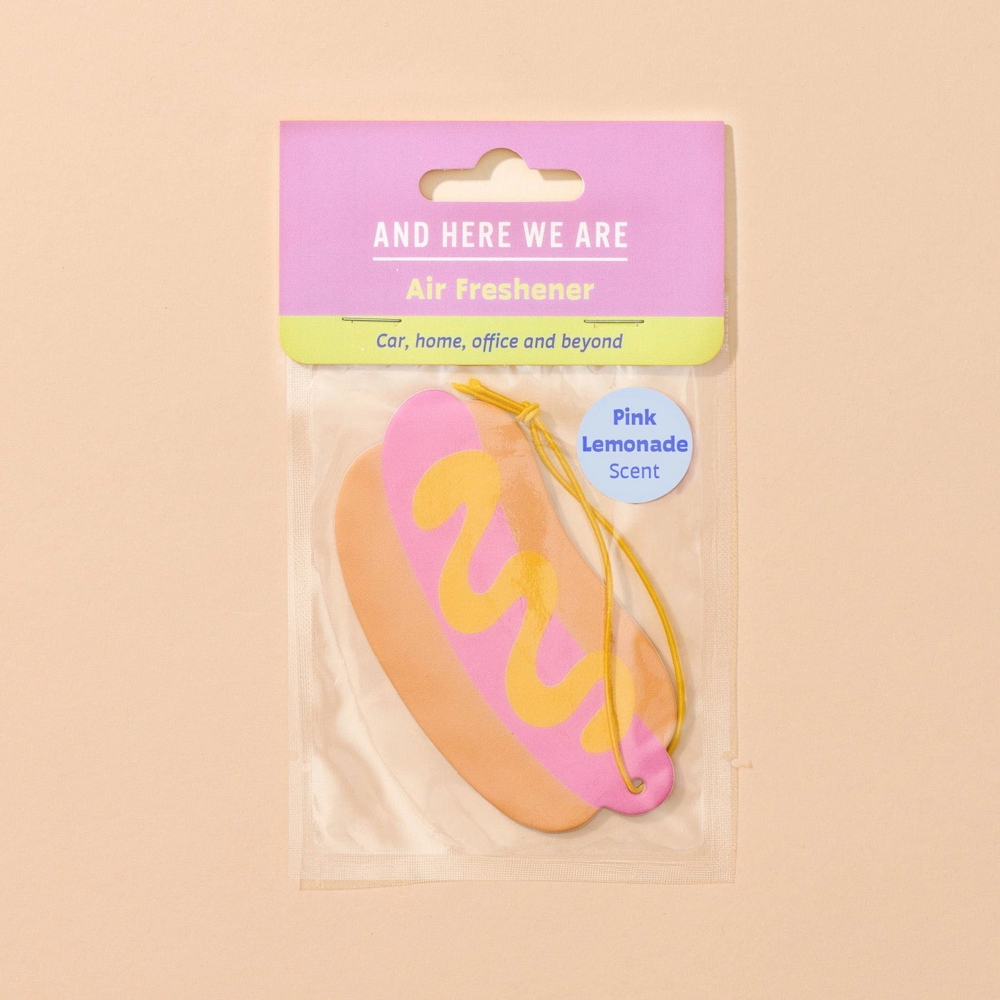 Hot Dog Themed Pink Lemonade Scented Air Freshener
