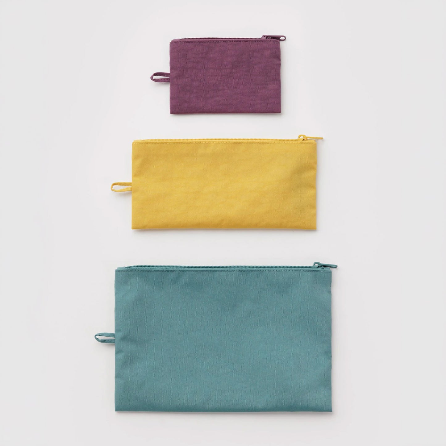 Heavyweight Nylon Flat Zip Pouches (Set of 3)