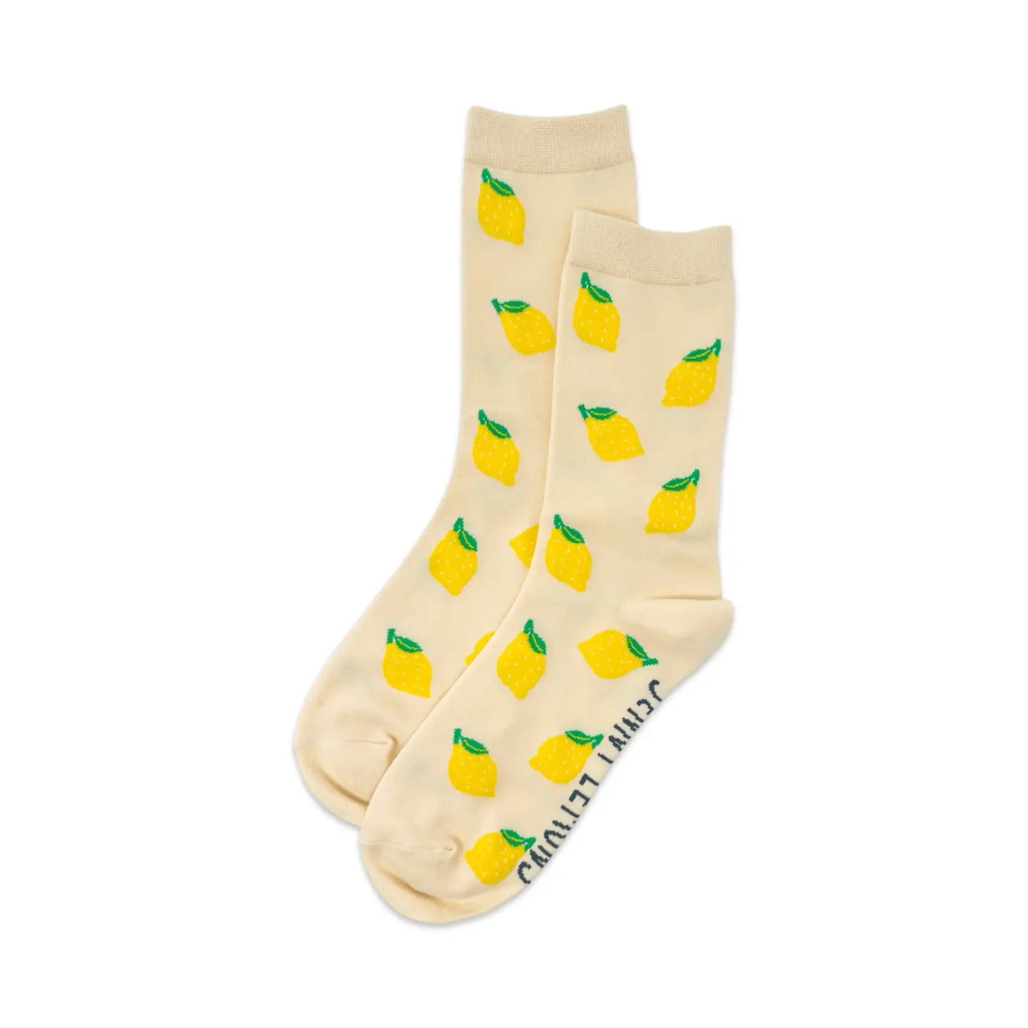 Lemon Cotton Blend Crew Socks