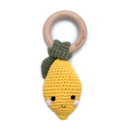 Crocheted Baby Rattle and Teether Ring