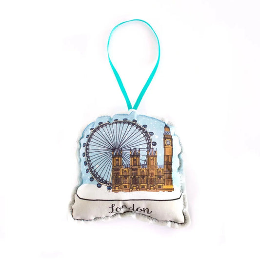 London Snow Globe Travel Stuffed Ornament