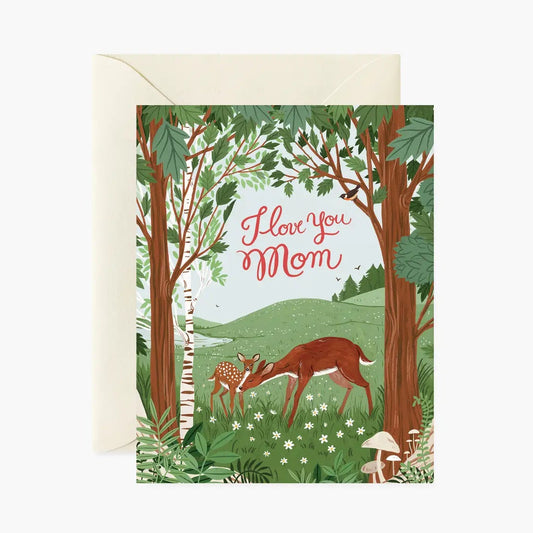 I Love You Mom Deer Mother's Day Greeting Card