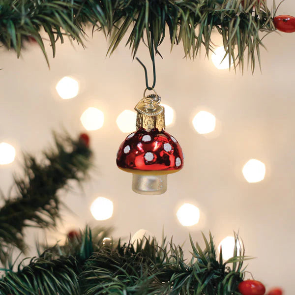 Mini Toadstool Mushroom Glass Ornament