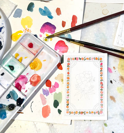 Flowers Mini Watercolor Painting Kit