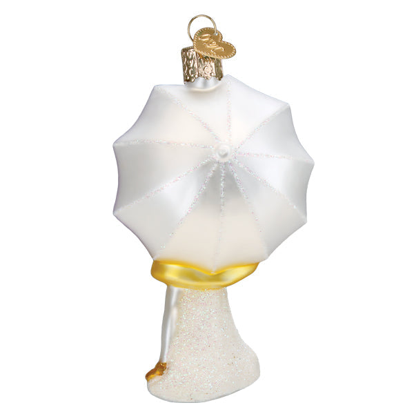 Morton Salt Girl with Umbrella Glass Ornament
