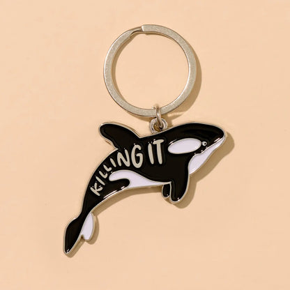 Killing It Orca Whale Enamel Keychain