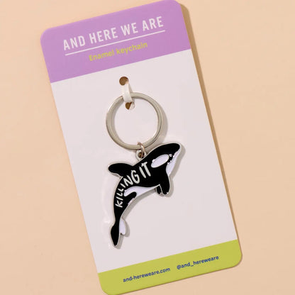 Killing It Orca Whale Enamel Keychain
