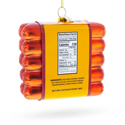 Pack of Hot Dogs Glass Ornament