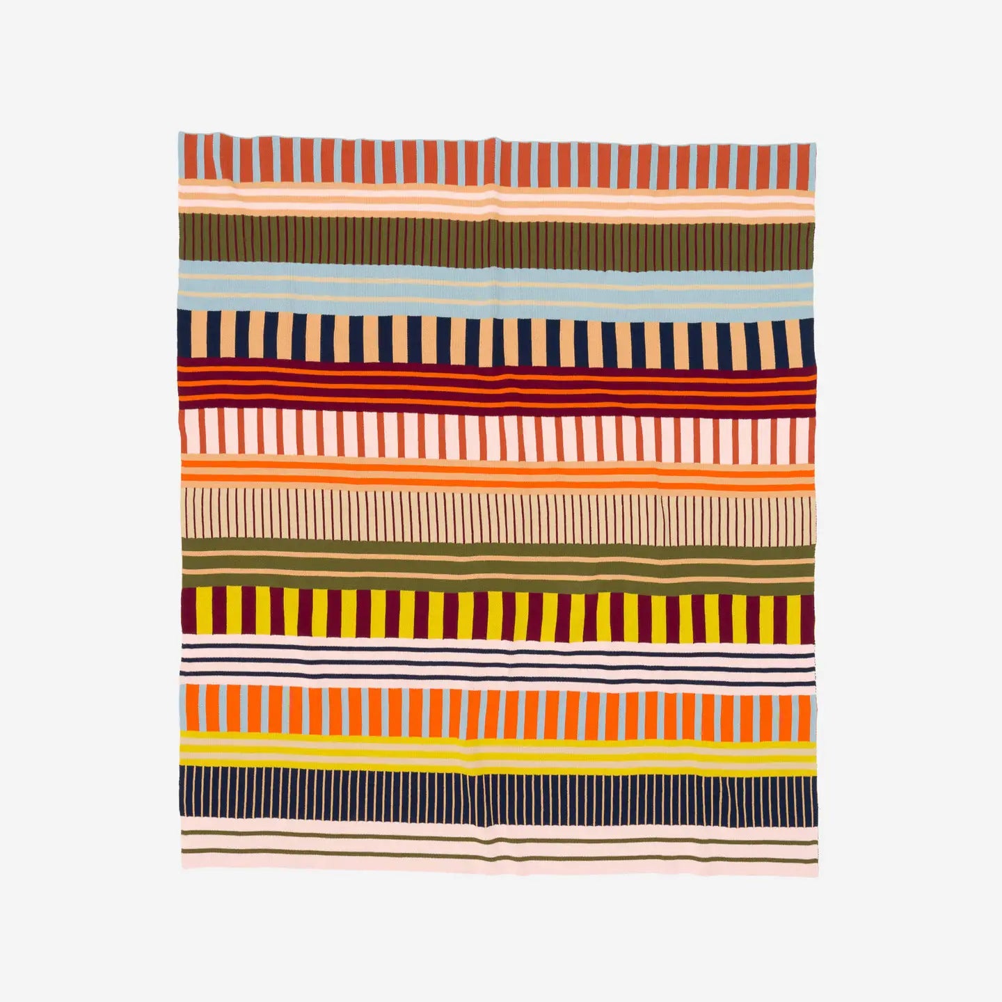 Desert Patchwork Stripe Multicolor 50" x 60" Knit Throw Blanket