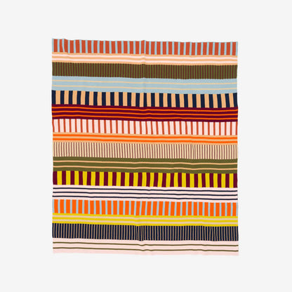 Desert Patchwork Stripe Multicolor 50" x 60" Knit Throw Blanket