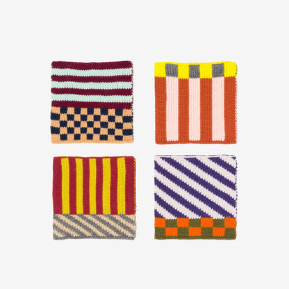Pattern Patch Knit Coasters (Set of 4)