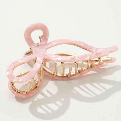 Valentine's Ribbon Bow 4.5" Metal Hair Clip