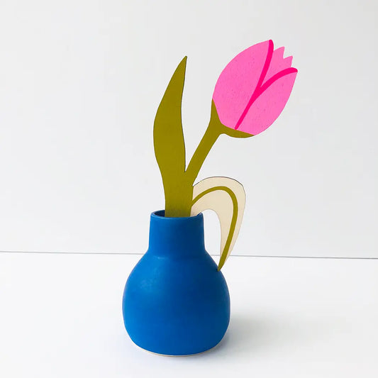 Hand Painted Tulip Wood Forever Flower