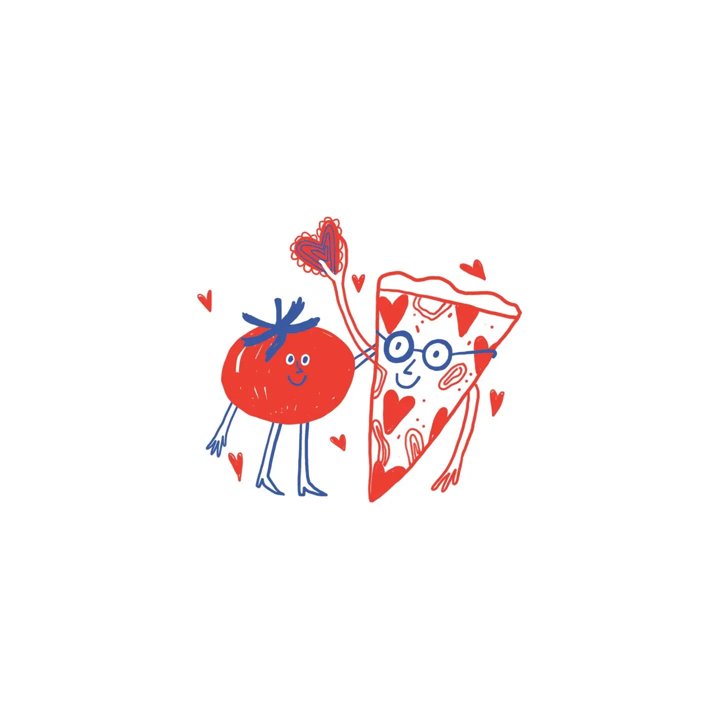Pizza Loves Tomato Temporary Tattoo (Pack of 2)