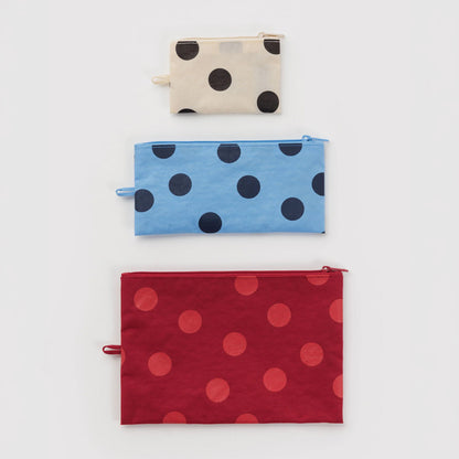 Heavyweight Nylon Flat Zip Pouches (Set of 3)