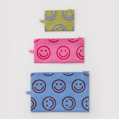 Heavyweight Nylon Flat Zip Pouches (Set of 3)