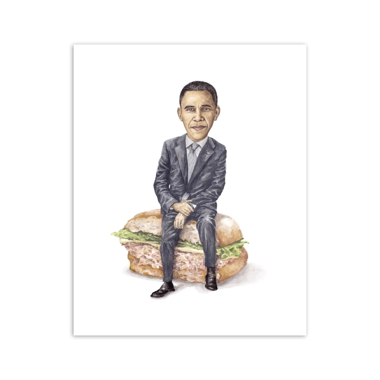 President Barack Obama on a Tuna Sandwich 8" x 10" Archival Print