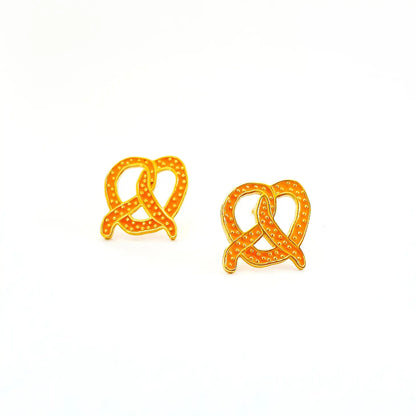 Pretzel Stud Enamel Earrings