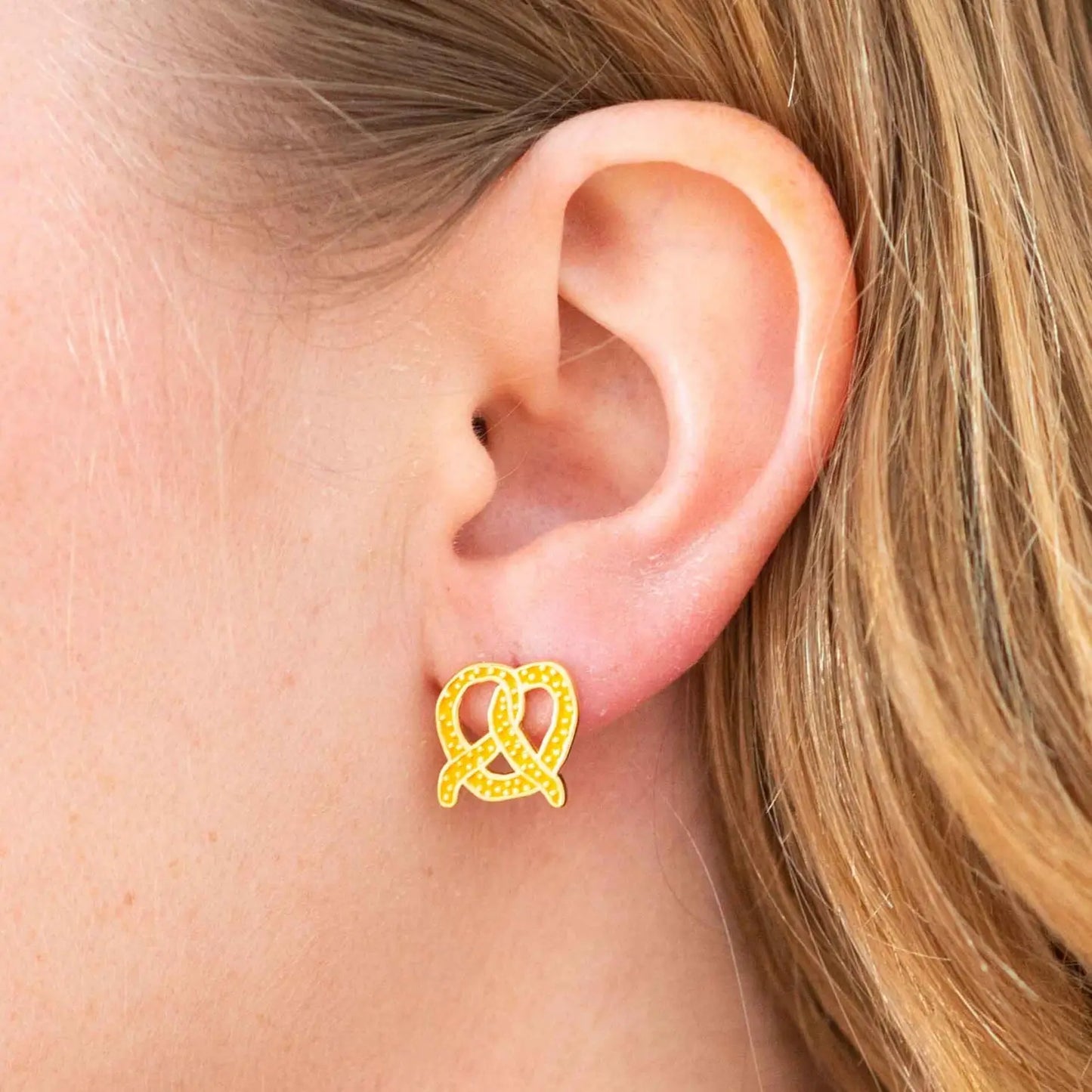 Pretzel Stud Enamel Earrings