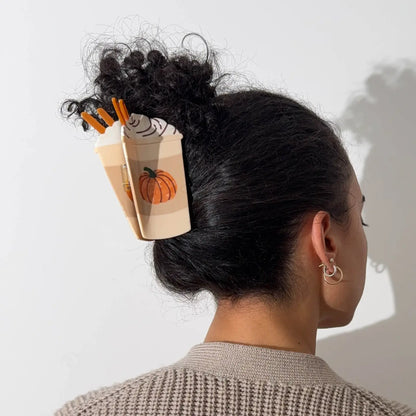 Pumpkin Spice Latte 4" Hair Clip