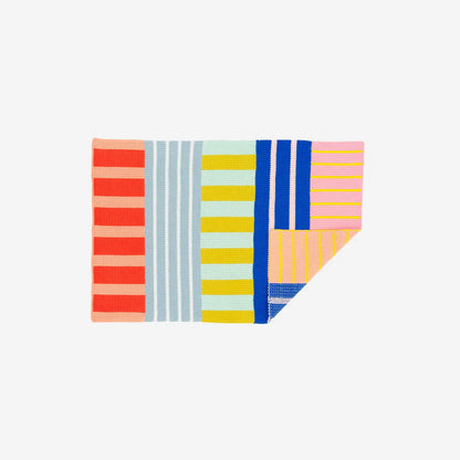 Patchwork Knit Stripe 20" x 30" Mini Rug Doormat