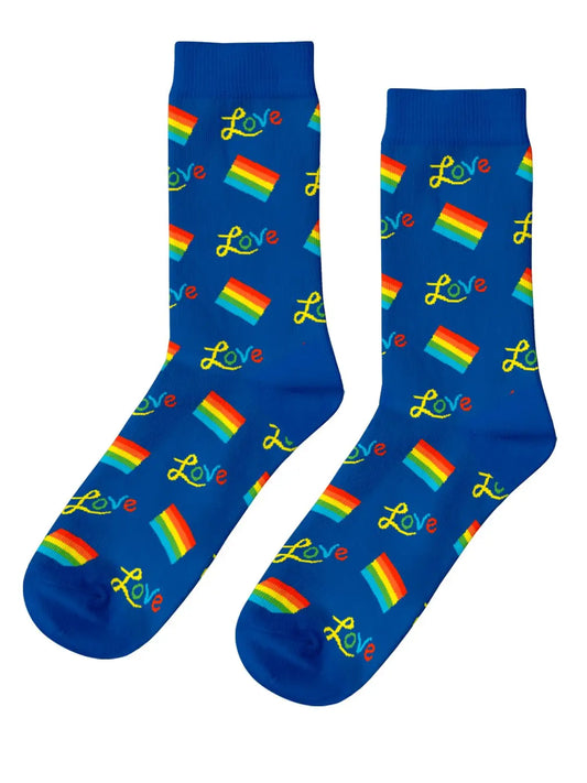 Rainbow Love Unisex Cotton Crew Socks