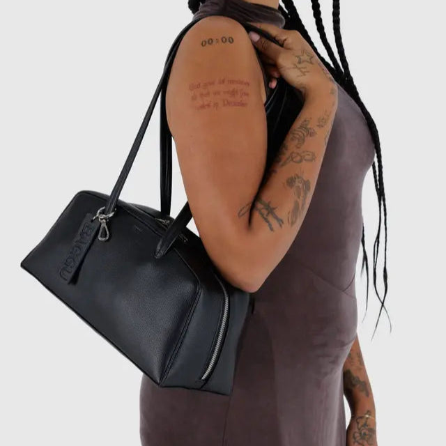 Medium Recycled Leather Bowler Bag