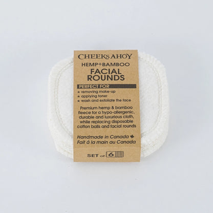 Organic Hemp and Bamboo Reusable Facial Cloths