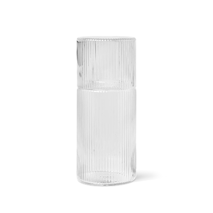 Ripple Clear Glass & Pitcher Bedside Carafe Set