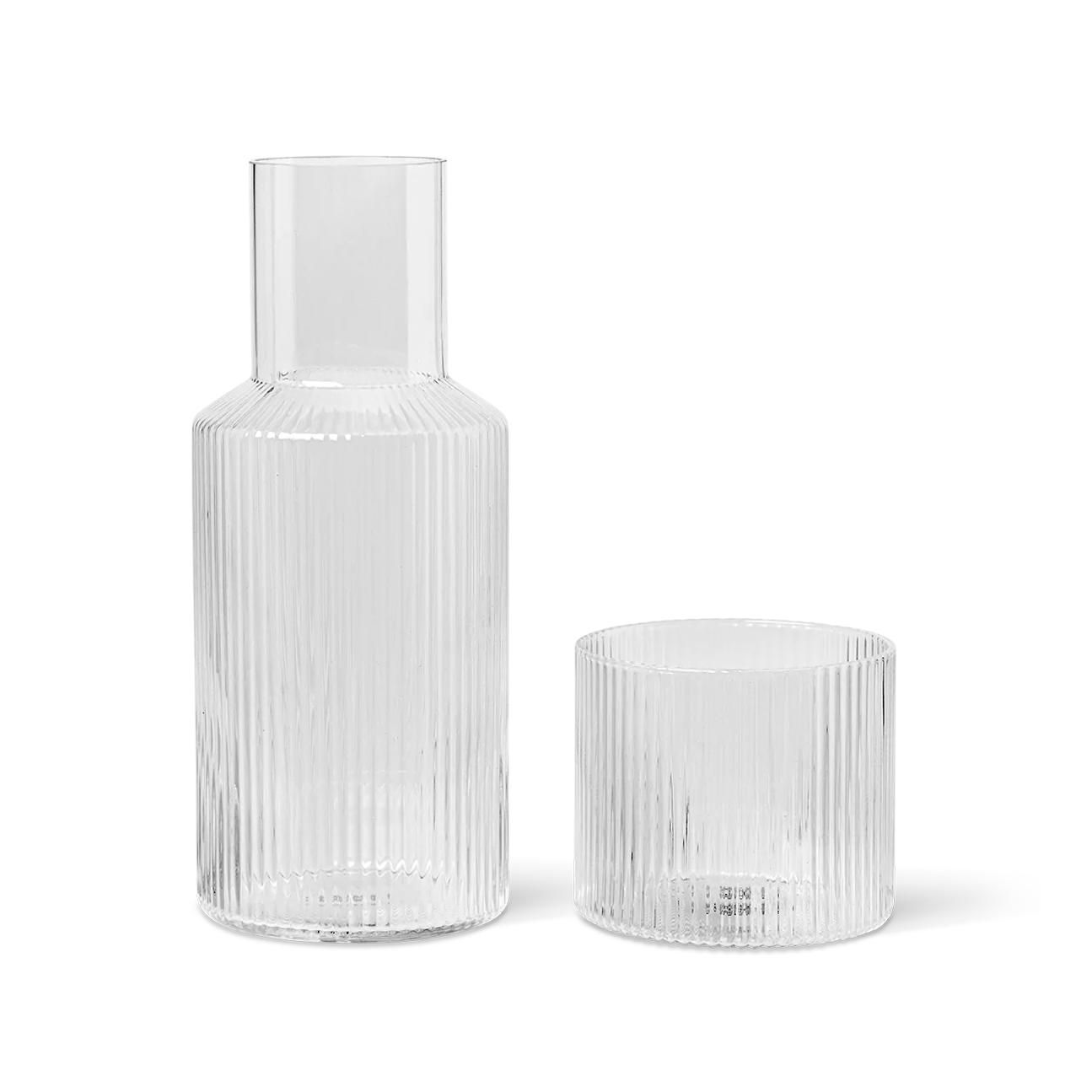 Ripple Clear Glass & Pitcher Bedside Carafe Set