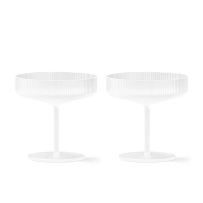 Frosted Ripple Champagne Coupe Glasses (Set of 2)