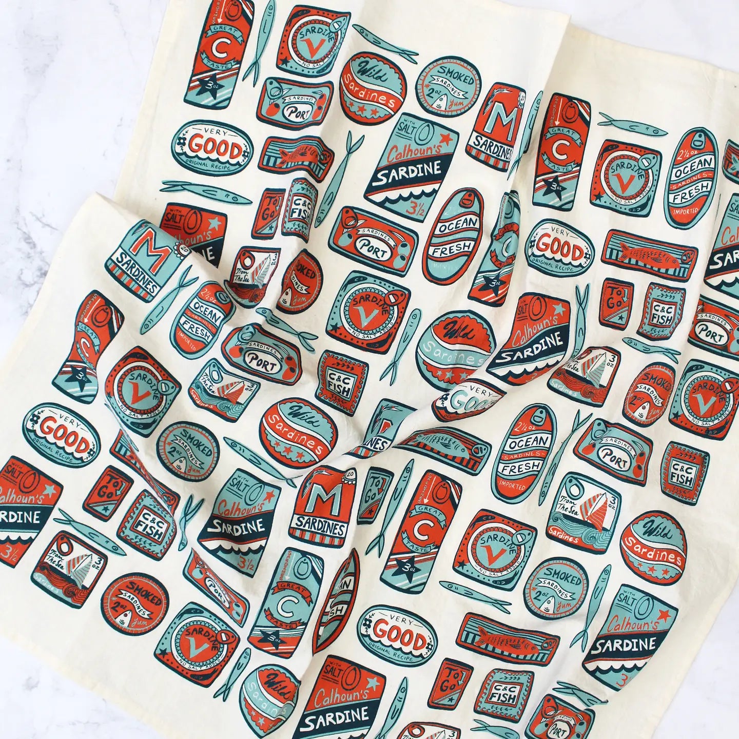 Sardines Kitchen Tea Towel