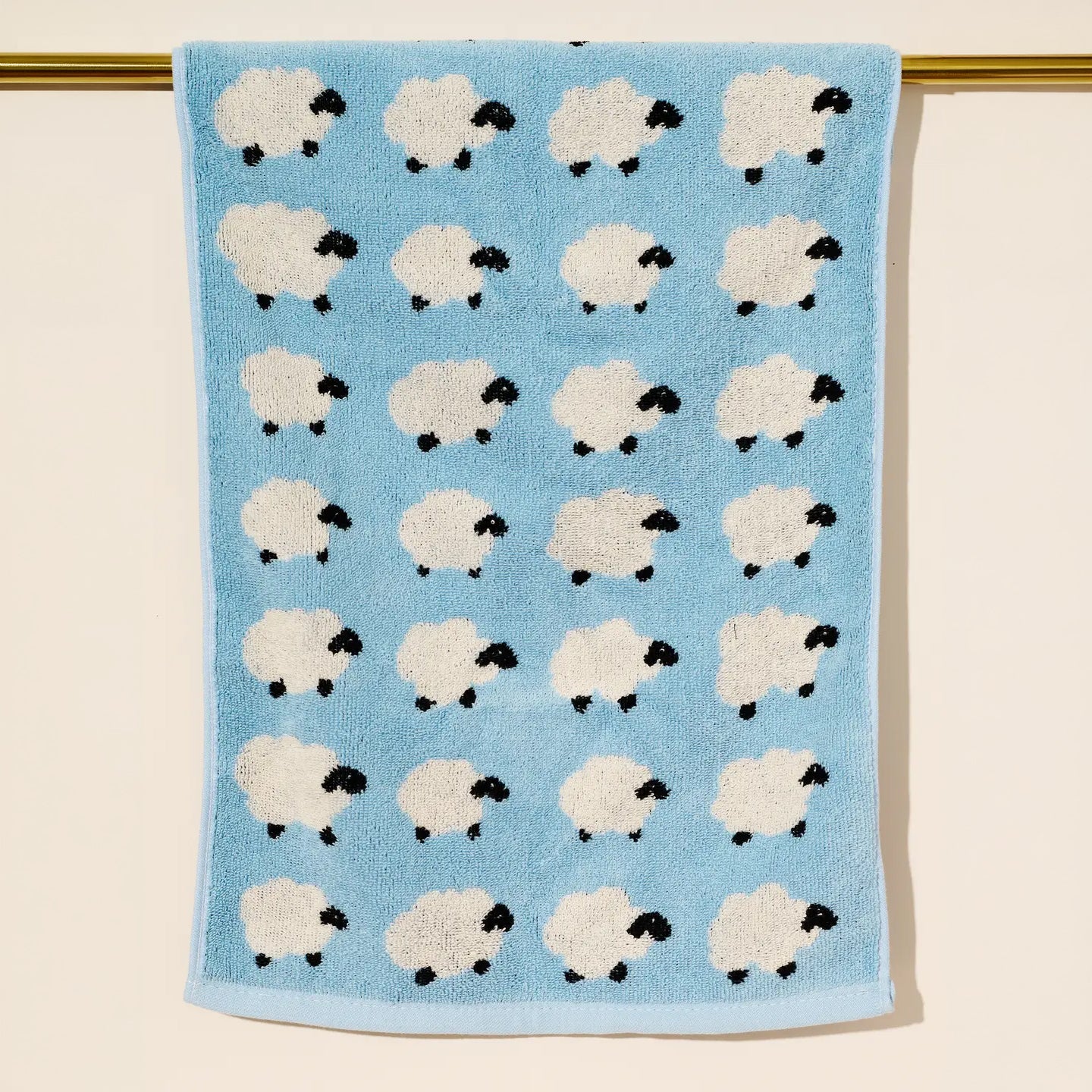 Sheep Patterned Terry Cloth Hand Towel