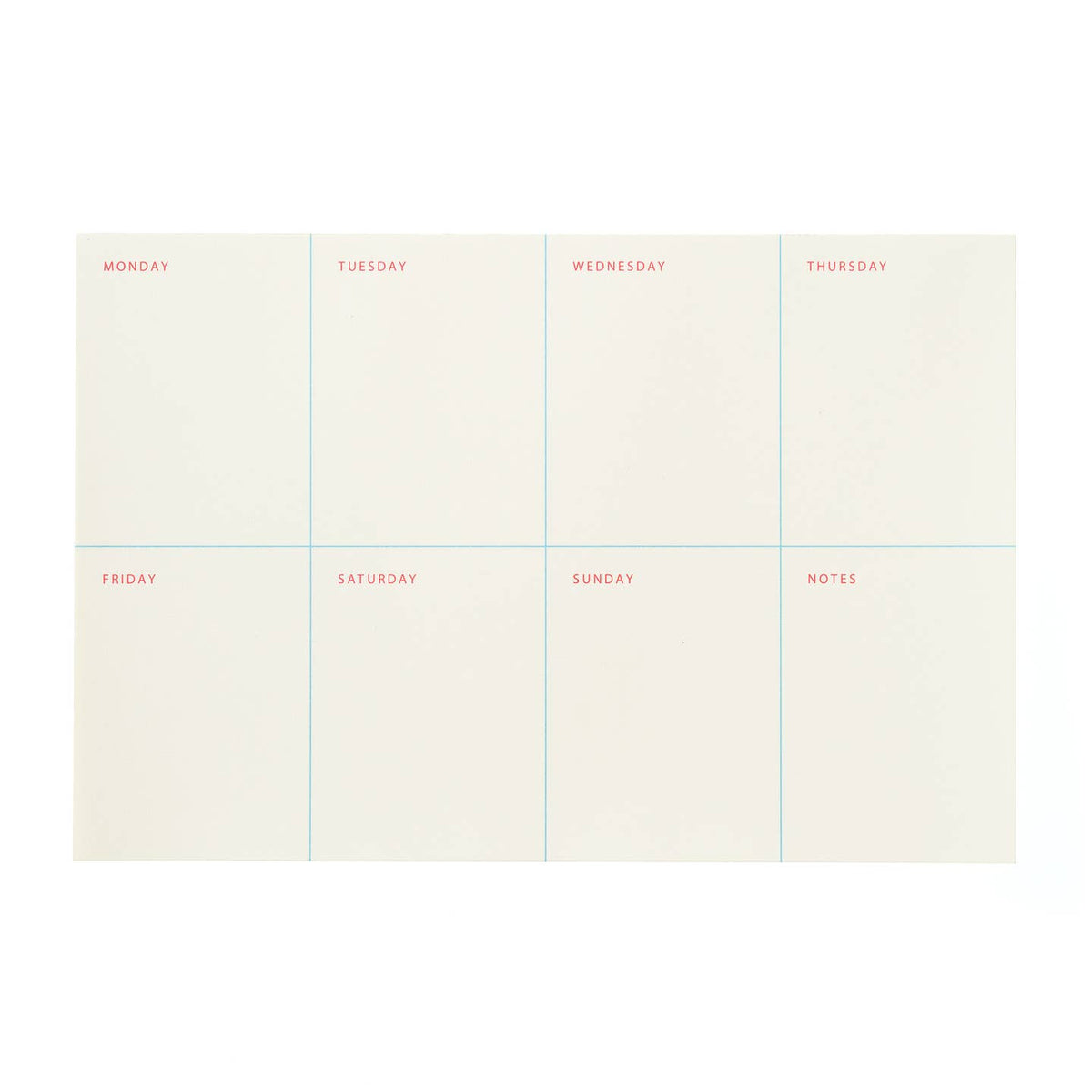 Simple Weekly Planner 9” x 6" Notepad