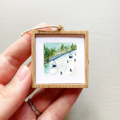 Ski Slopes Mini 1" Framed Art Print Ornament