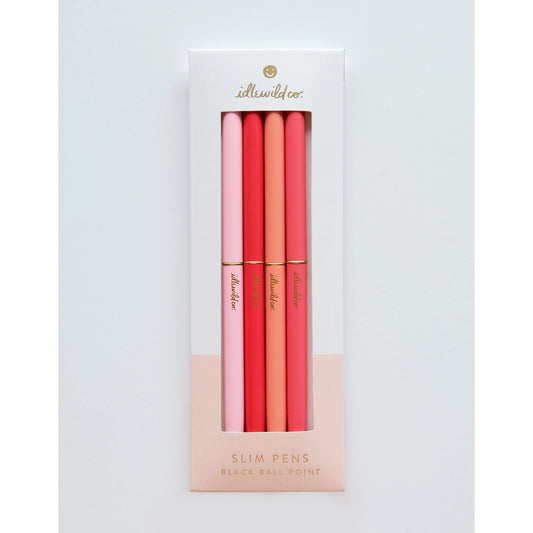 Slim Spectrum Ball Point Pens (Set of 4)