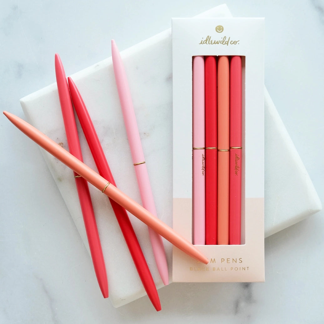 Slim Spectrum Ball Point Pens (Set of 4)
