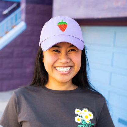 Strawberry Embroidered Baseball Cap
