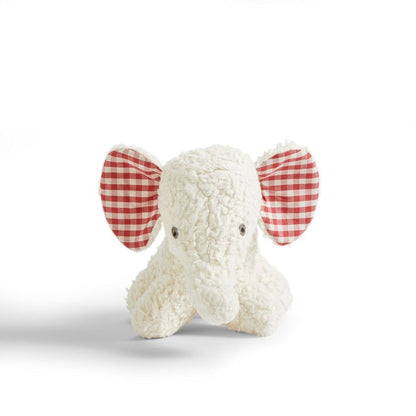 Organic Cotton Red Gingham Elephant Baby Plush Toy