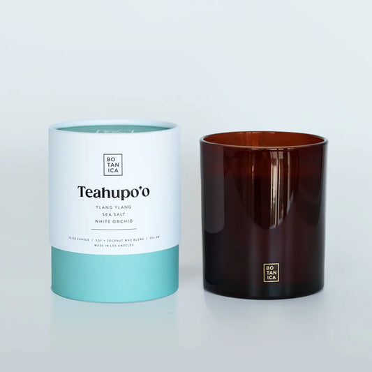 Teahupo'o Ylang Ylang, Sea Salt, White Orchid Soy Wax Glass Candle