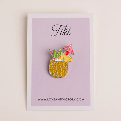 Tiki Cocktail Enamel Pin
