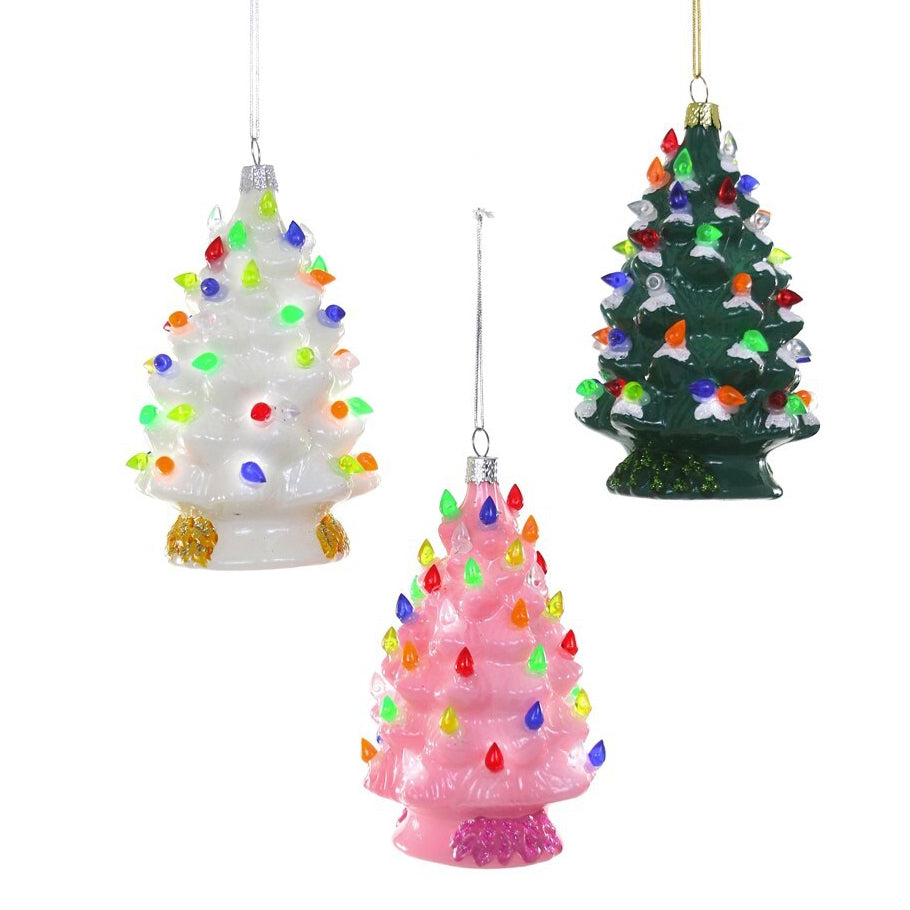 Vintage Christmas Tree Glass Holiday Ornament