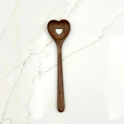 Heart Walnut Wood 9.5" Spoon