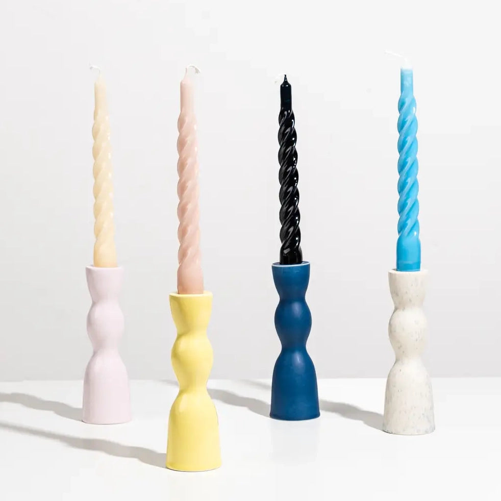 Wave Ceramic Pedestal Candleholder