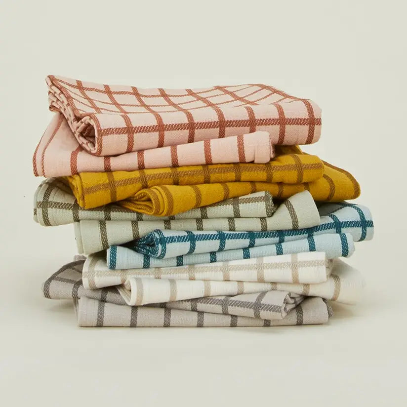 Yarn Dyed Grid & Stripe Dish Towel (Set of 2)