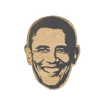 President Barack Obama Lasercut Wood Keychain