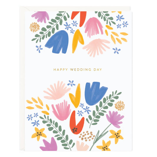 Happy Wedding Day Florals Card